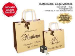 BUSTE IN CARTA BICOLOR BEIGE/MARRONE
